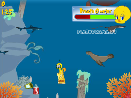 Tweety's ocean cleaning